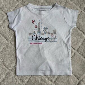 American Girl | Girls White "Chicago The Windy City" Short Sleeve Tee | Size XS